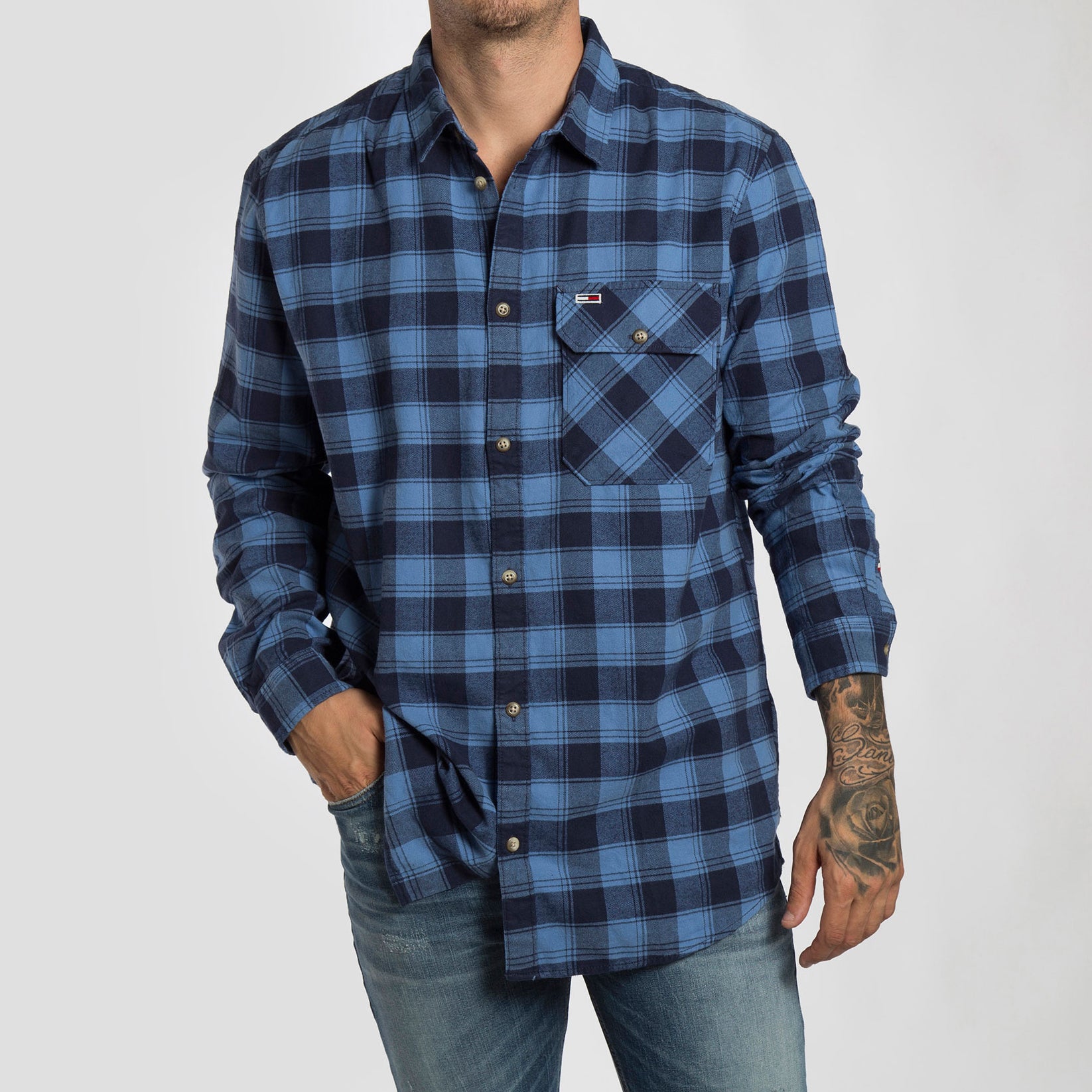 Tommy Jeans Camisa Flannel Check - DM0DM06936-CE4 - Colección Chico